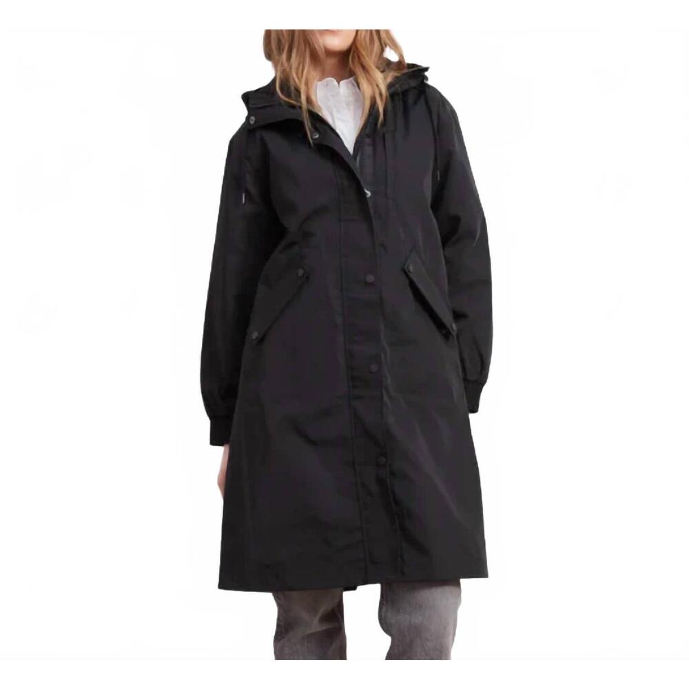 NEW ADROIT ATELIER chelsea hooded raincoat in black